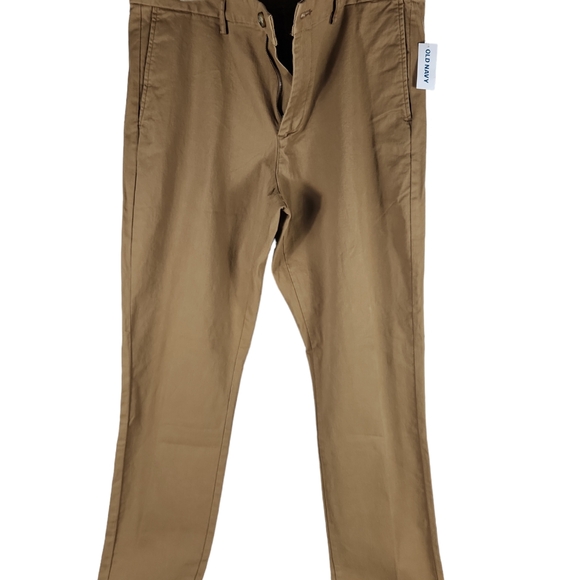 NWT, Old Navy, 0349, Men's tan, slim pants, belt loops, pockets, Sz 34×32 - Picture 3 of 9